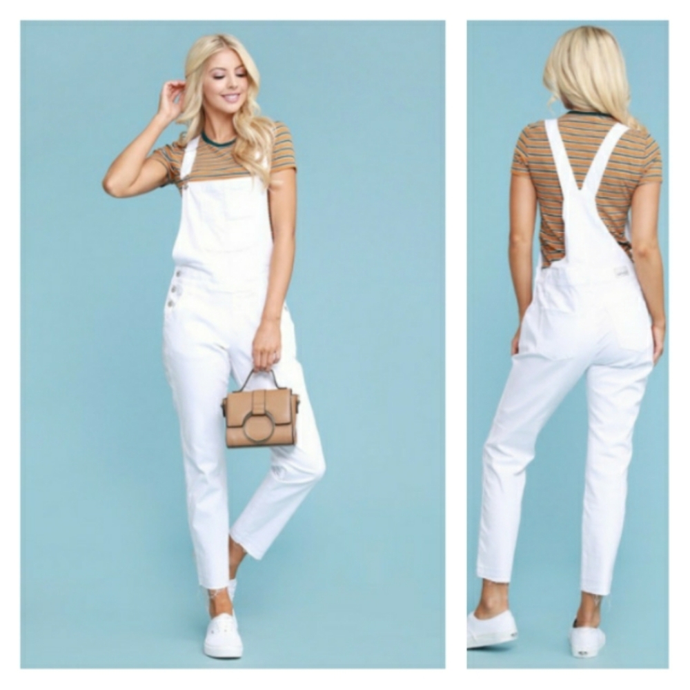 S M L XL White Relaxed Fit Overall - Picture 1 of 8